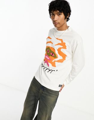 Levi's Skate long sleeve t-shirt with rorrrr crab print in white - ASOS Price Checker