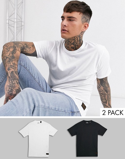 Levi's Skateboarding 2-pack t-shirts in white/black