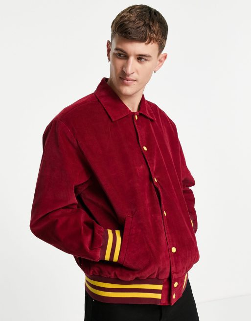 Levi's Skateboarding cord varsity jacket in warm cabernet red | ASOS