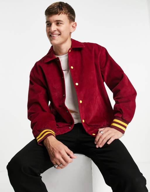 Levi's Skateboarding cord varsity jacket in warm cabernet red | ASOS