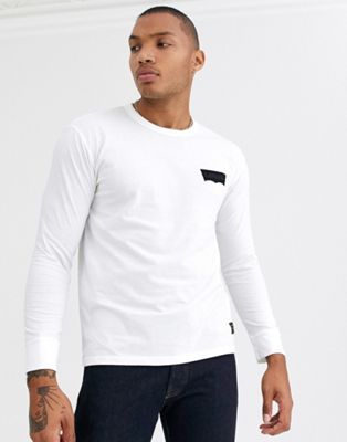 levis white long sleeve shirt