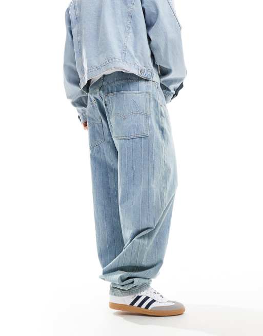 Levi's Skateboarding - Losse jeans met vouwen en bleekwassing in blauw, 2 van 5