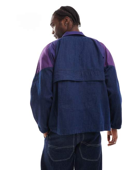 Levi's Skateboarding - Marineblå og vinrød denimjakke i sportsstil i afslappet pasform, 2 af 4