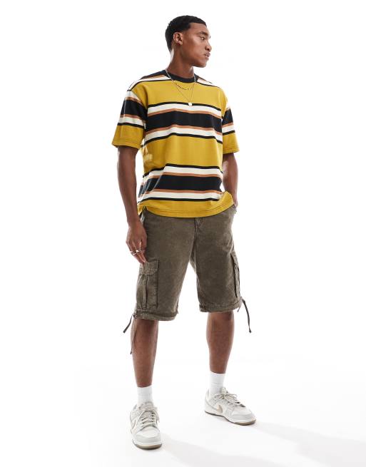 Levi's Skateboarding - Recht T-shirt met strepen in multigeel, 4 van 4