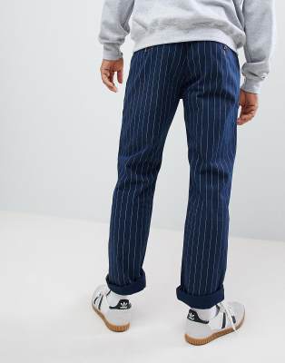 levis skateboarding striped work pant in navy