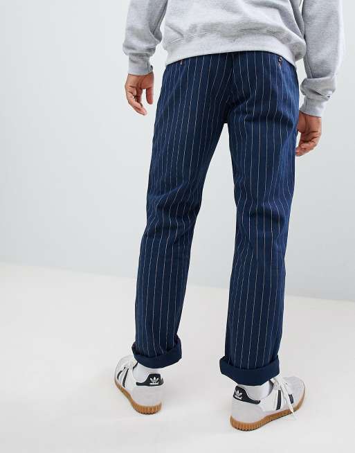 Levi's Skateboarding Striped Work Pant In Navy | ASOS