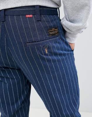 levis skateboarding striped work pant in navy