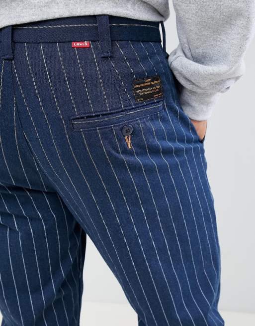 Levis skateboarding striped work pant in navy new arrivals