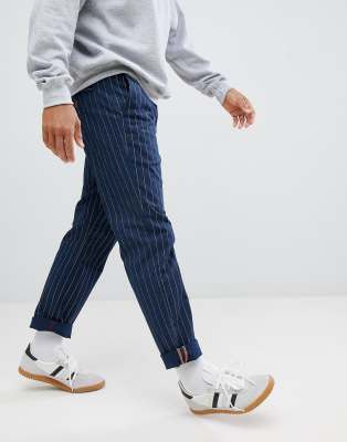 levis skateboarding striped work pant in navy