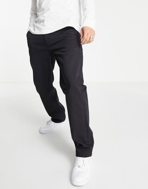 Levi's – Skateboarding – Svarta avsmalnande regular arbetarbyxor av twill