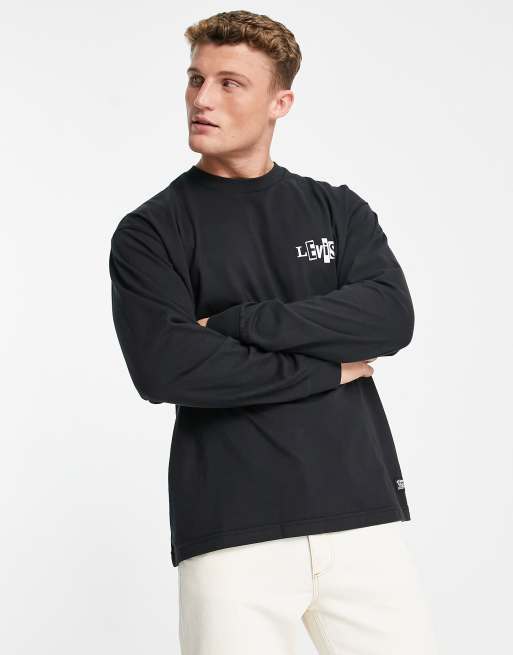 Levi's Skateboarding - T-shirt a maniche lunghe nera con logo piccolo