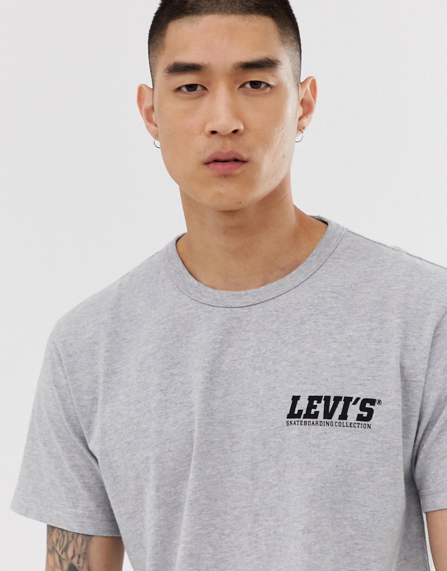 Levi's Skateboarding - T-shirt con logo piccolo grigia-Grigio