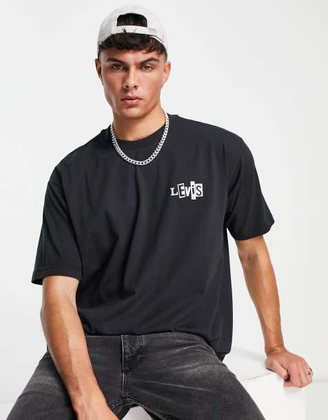 Levi's Skateboarding - T-shirt squadrata nera con logo batwing - view 1