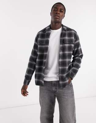 levis black check shirt