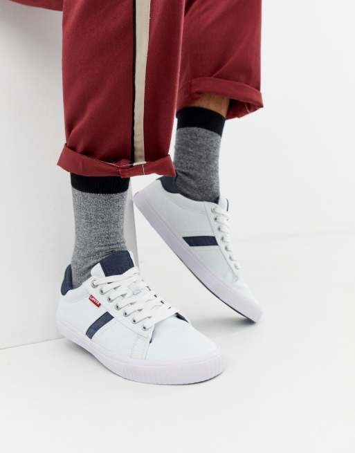 Levi s skinner denim patch trainers white