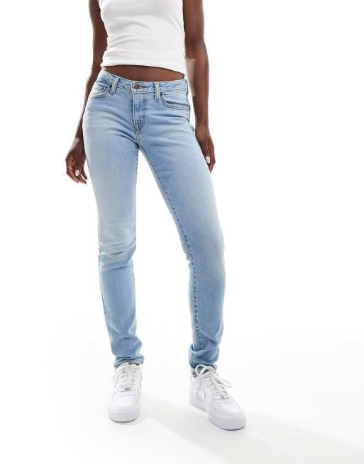 Levi's - Skinny-fit jeans met superlage taille in lichtblauw