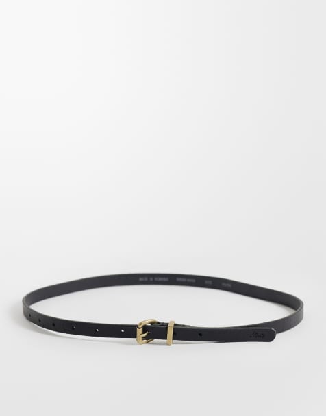 Levi's - Skinny riem met goudkleurige gesp in zwart - view 1