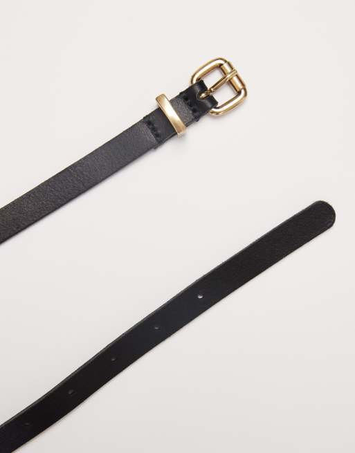 Levi's - Skinny riem met goudkleurige gesp in zwart, 2 van 3