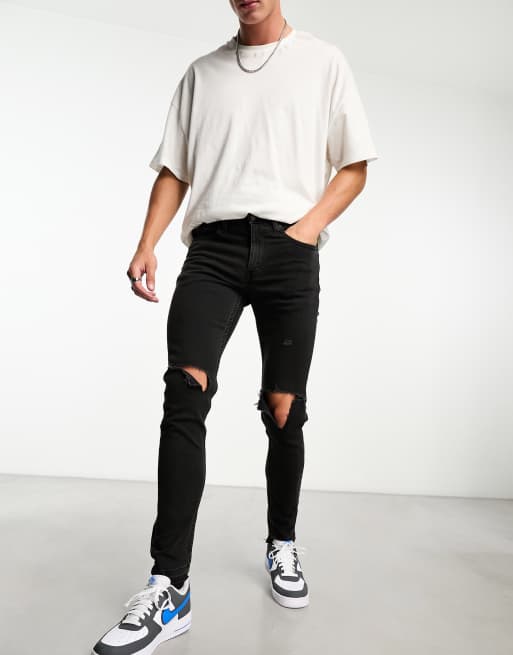 Levis black ripped jeans on sale mens