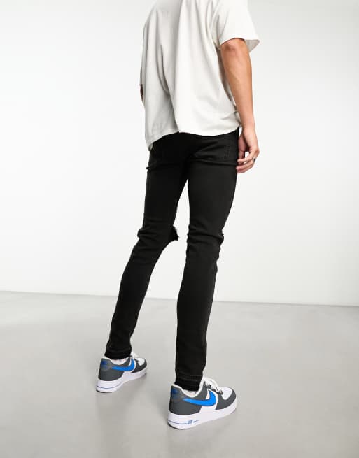 Black tapered 2025 skinny jeans