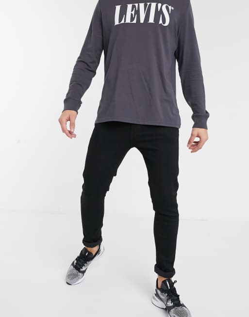 Levi's skinny tapered fit jeans in stylo advance stretch black | ASOS