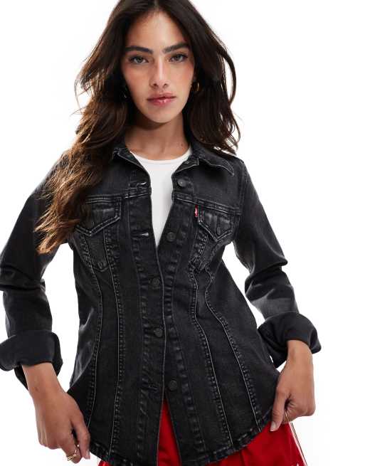 Levi's - Skræddersyet trucker-denimjakke i sort i slim fit