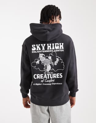 Levi's Sky High Back Print Relaxed Fit Hoodie In Black