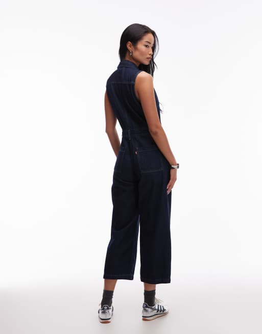 Levi's sleeveless denim jumpsuit in indigo, 4 of 4