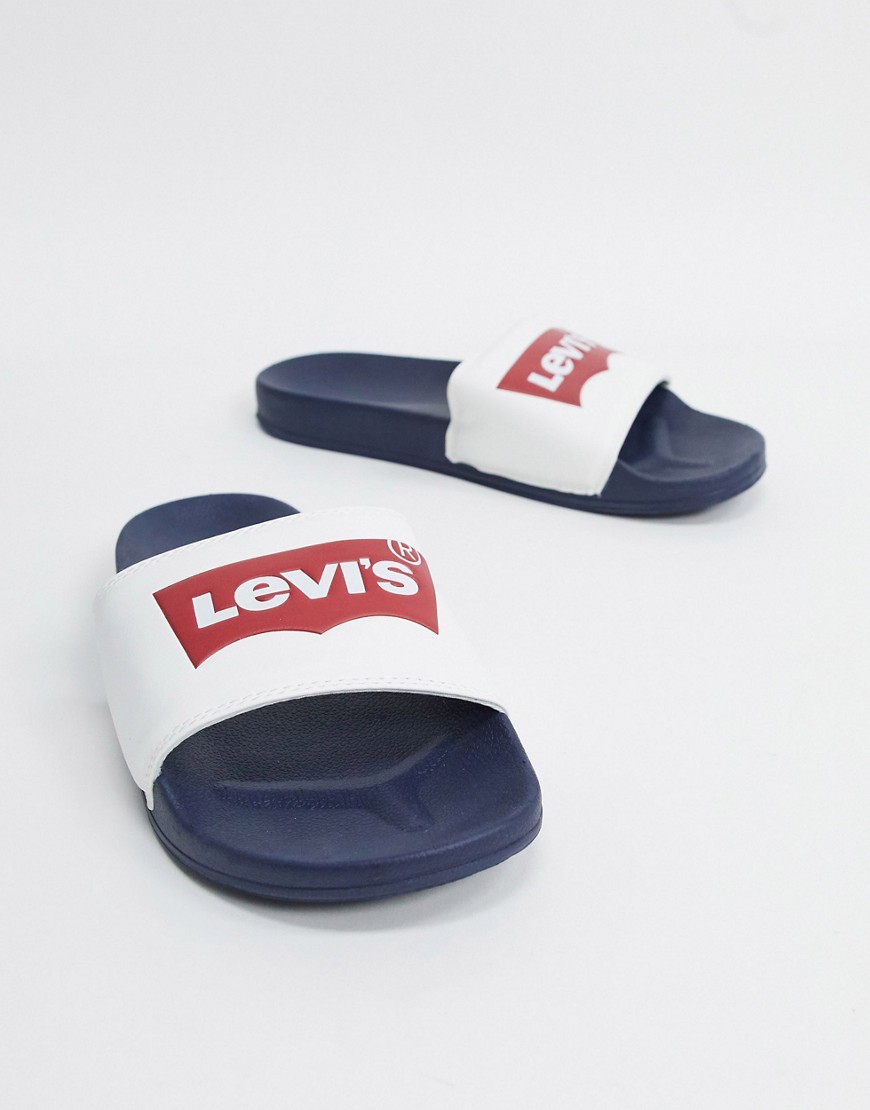 Levi's - Slider blu navy con logo batwing