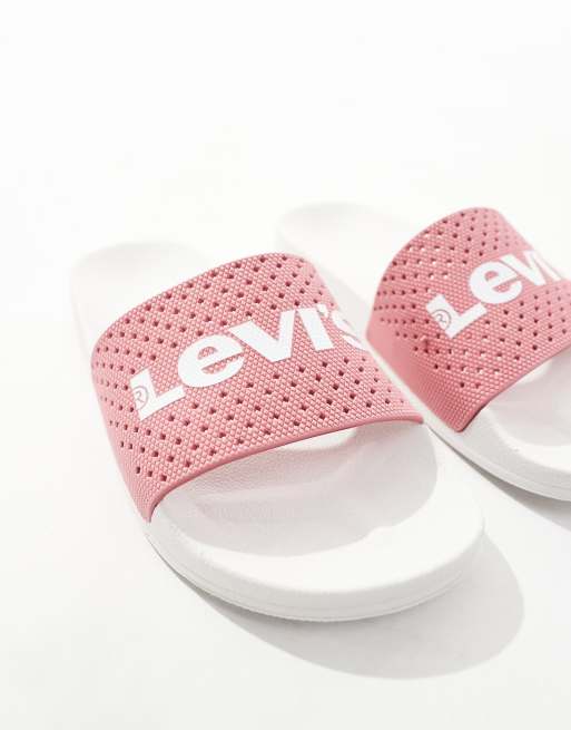 Levi's – Slider in Rosa mit Logo, 3 von 4