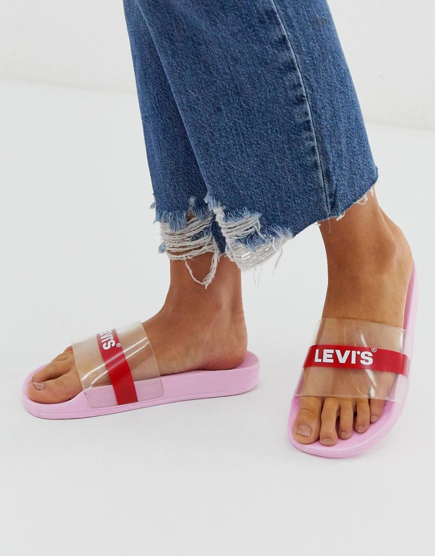 Levi's - Slider rosa con logo a blocco