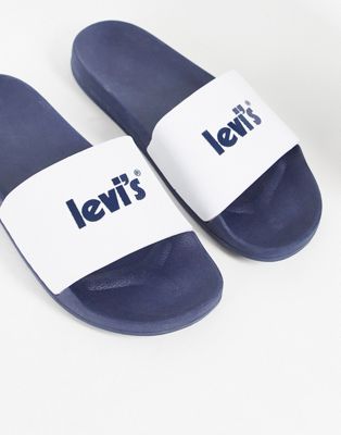 Levi's slider with poster logo in white