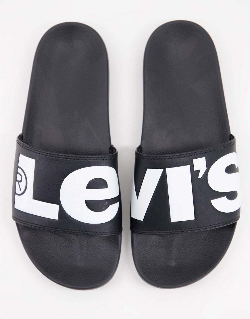 Levi's - Sliders con logo heritage vintage, colore nero