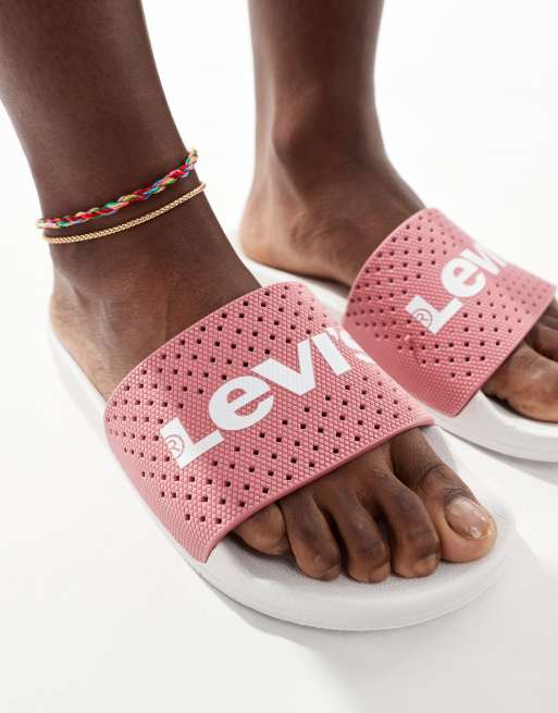 Levi's - Sliders med logo i pink, 4 af 4