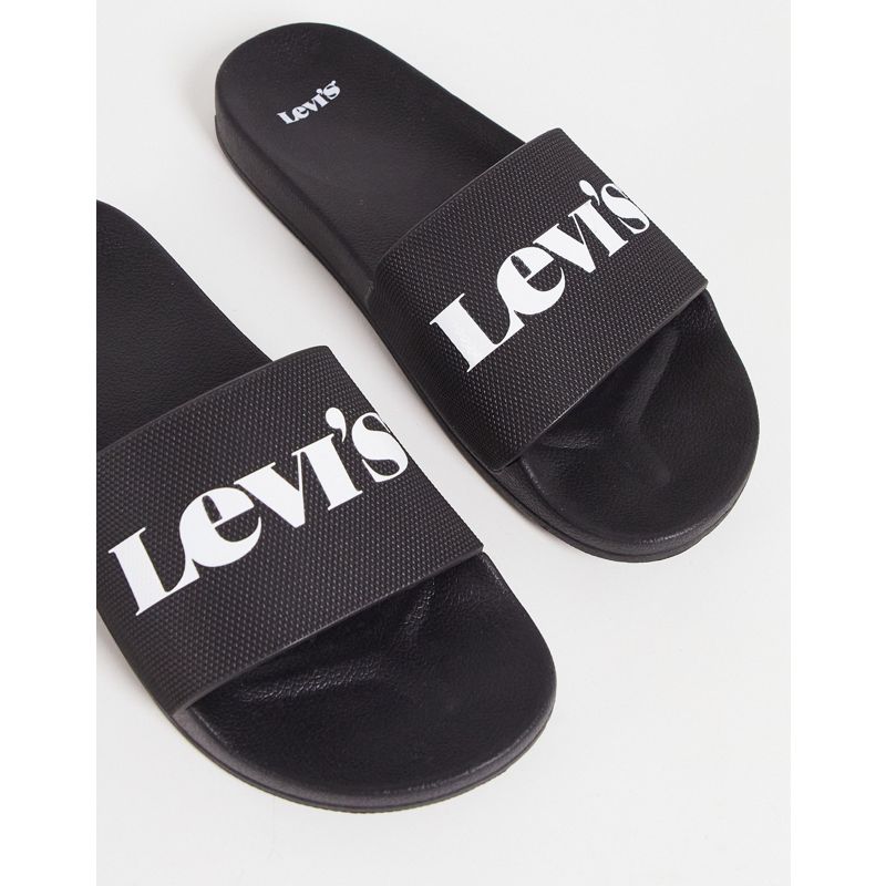 Uomo Scarpe, Stivali e Sneakers Levi's - Sliders nere con logo