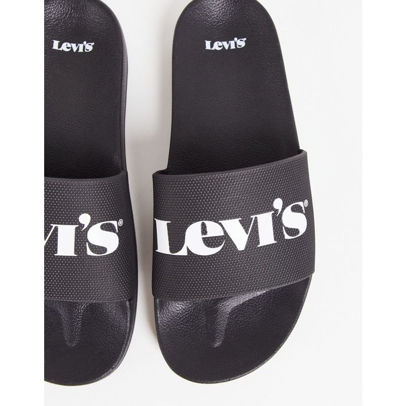 Uomo Scarpe, Stivali e Sneakers Levi's - Sliders nere con logo
