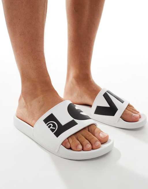 Levi's sliders with large logo in white