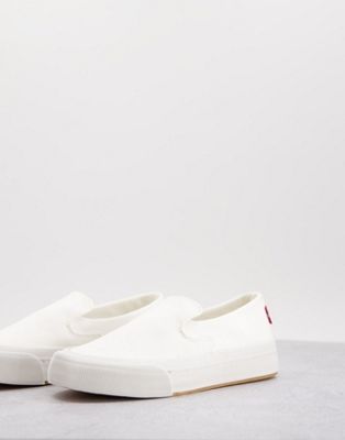 Levi's slip on canvas shoe in white