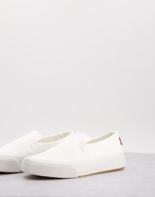 Levi's slip on canvas shoe in white