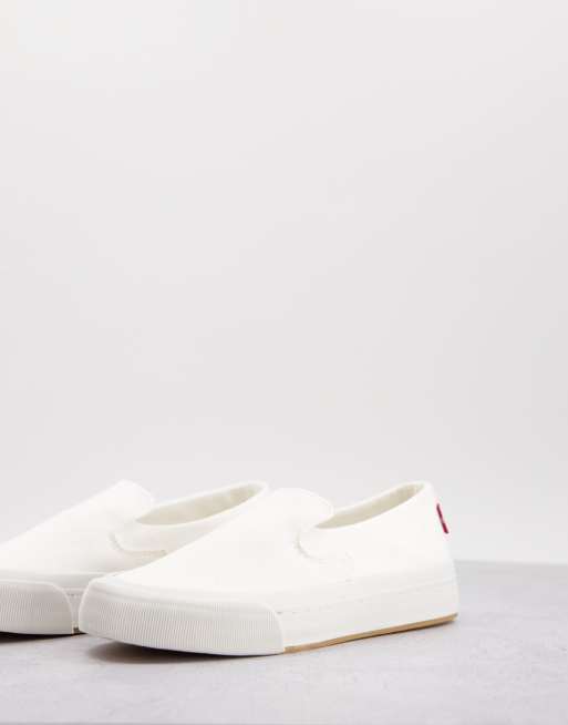 Levi's slip on canvas shoe in white | ASOS