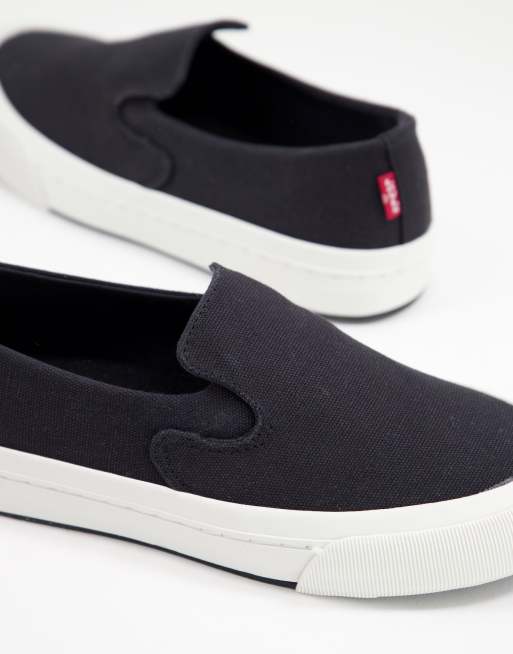 Levi's slip on low canvas shoe in black | ASOS