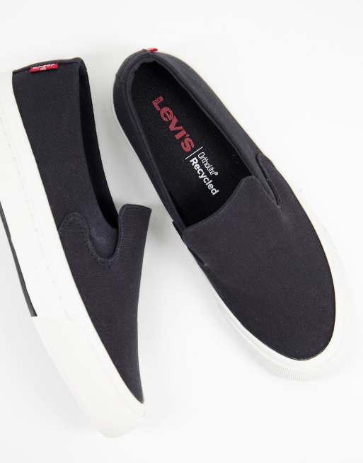 Levi's slip on low canvas shoe in black | ASOS