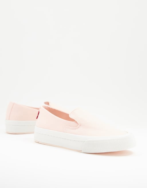Levi's slip on low canvas shoes in pink