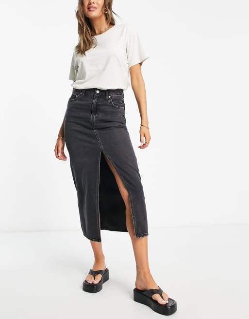 Levi's self tie denim skirt sale