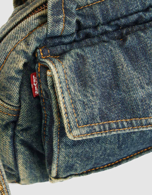 Levi's small blake handbag in blue denim, 3 of 4
