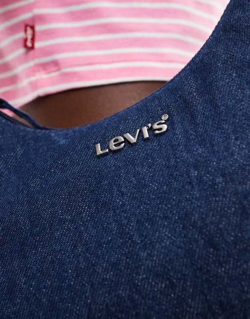Levi's small denim shoulder bag with logo in blue, 2 of 4