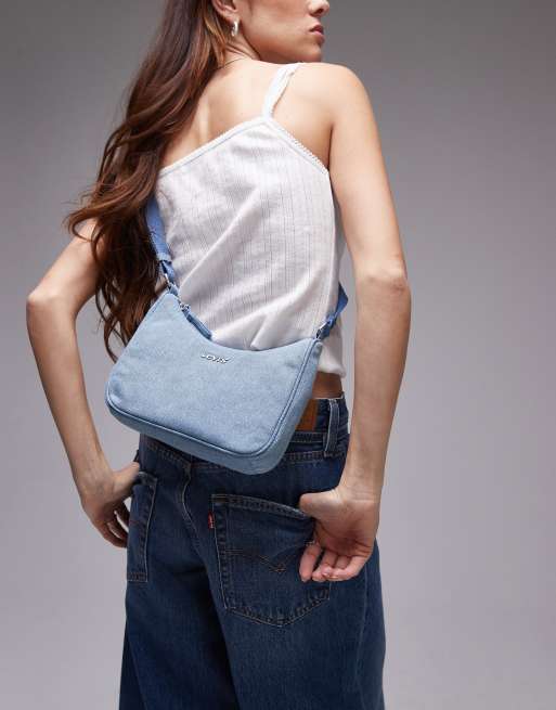 Levi s small denim shoulder bag with logo in light blue ASOS