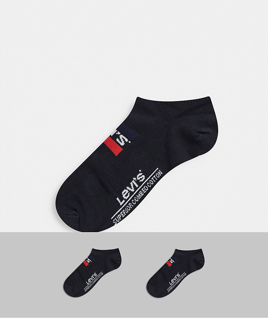 Levi's Sneaker Socks 2 Pack In Black