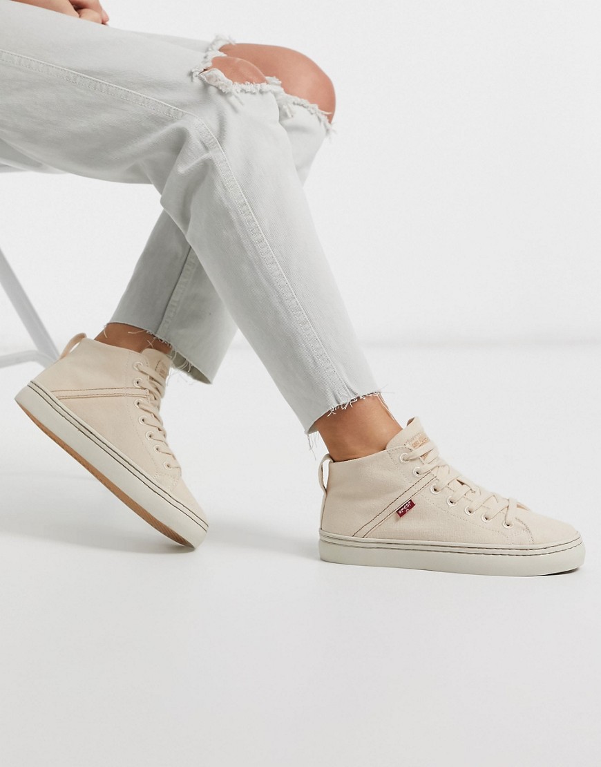 Levi's - Sneakers alte bianche in cotone organico sostenibile-Bianco