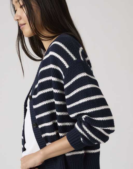 Levi's Snowflake striped cardigan in blue, 3 of 4
